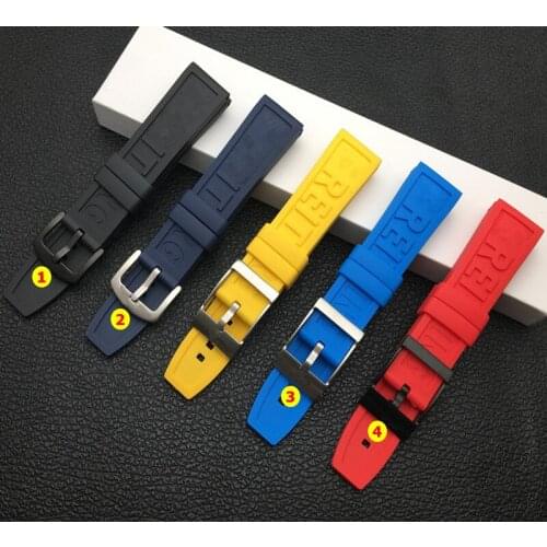 Soft nature Rubber silicone Watch band 22mm 24mm Watchband Bracelet For Breitling strap for Navitimer Avenger buckle with tools