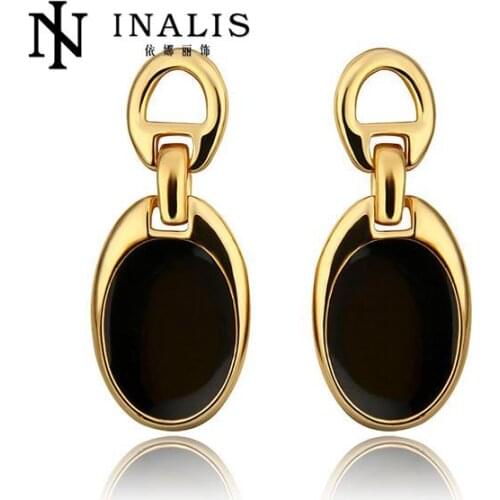 INALIS New trendy big drop oval crystal earrings handmade jewelry earrings for woman brincos bead Weaving drop long earring E819