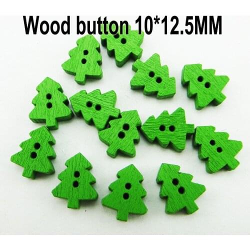 100PCS GREEN TREEN painting wood cartoons buttons coat boots sewing clothes accessories WCB-192