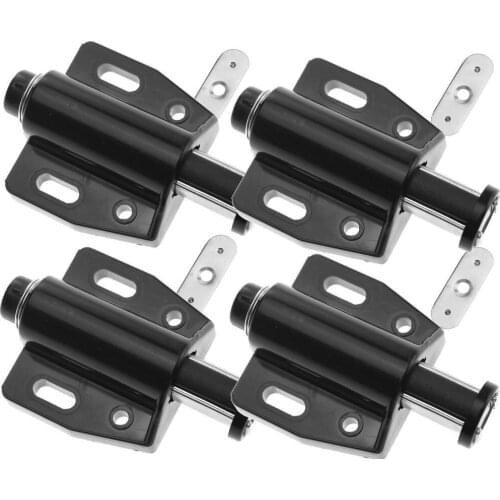 4PCS BLACK plastic Magnetic Cabinet Catches push To Open System Damper Buffer With Screws For Hardware Furniture
