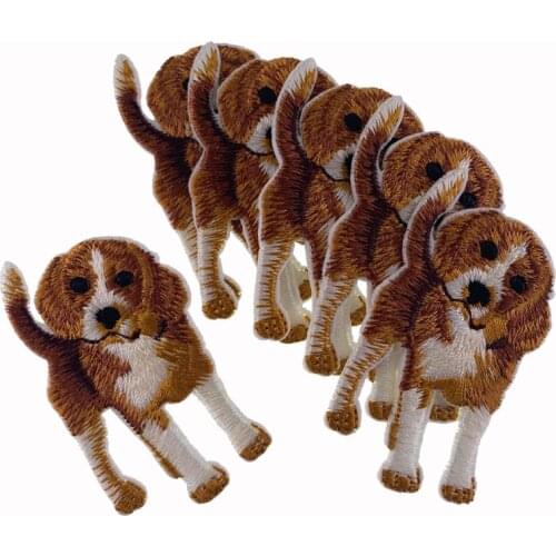 5Pcs Dog Pattern Iron on Patch Embroidery Patches For Clothing Sewing Sticker DIY Badges Decorative Accessories