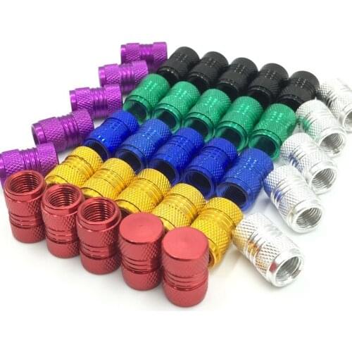 5 X Anodized Aluminum Valve Caps Tire Air Valve Stem Caps Car Trunk Tyre Dust Cover Wheel Rims Accessories
