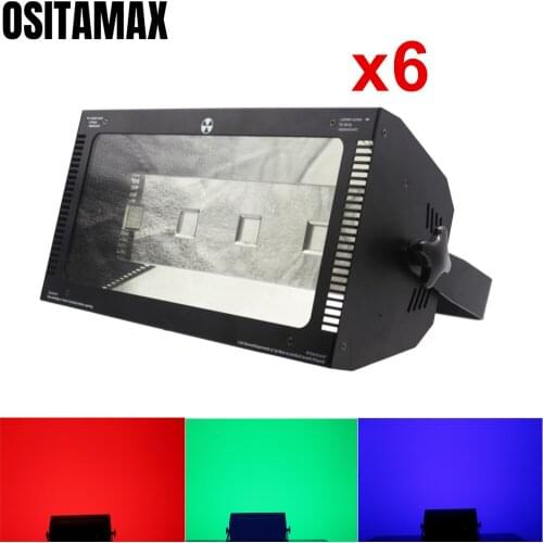 6PCS/LOT DJ Strobe Light 4x100w RGB LED COB Stage Projector Stroboscope Music Dance Sound Luces LED Lamp
