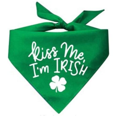 Pet Dog Bandana Green letters Double-layer Waterproof Dog Scarf Washable Dog Accessories for Summer Pet Supplies