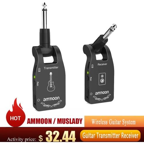 Muslady Ammoon 2.4G Wireless Guitar Transmitter Receiver System Rechargeable 30M Transmission Range Electric guitar accessories