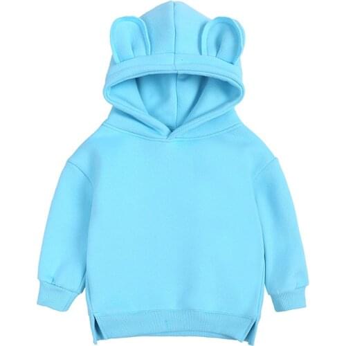 Winter Children Sweatshirts Hoodie Thick Solid Boys Clothes Unisex Cotton Girls Clothes Casual Full Sleeve Kids No Drawstring
