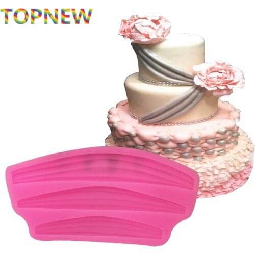 Long Ribbon Swag Mould Silicone Fondant Border Icing Sugarcraft Mold DIY Cake Decoration Tools