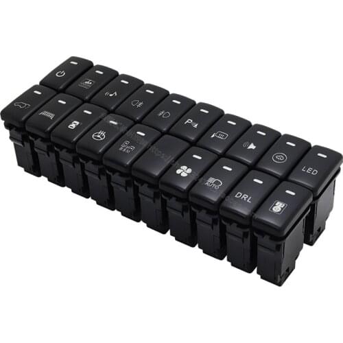 For Toyota PRADO 2003-2009 Front Fog Light LED DRL Heating Up Tail Gate Radar Parking Sensor Switch Button with wire