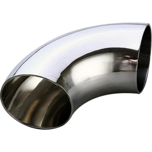 304 sanitary food grade 90 degree elbow inner and outer fine polished mirror surface welded stainless steel large diameter pipe