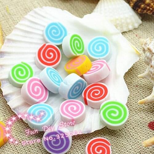 Kawaii polymer clay handmade candy Cabochon Flat back decoration 50pcs/lot 10mm