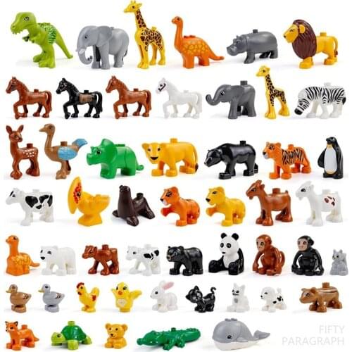 Big Size Diy Building Blocks Animal Accessories Figures Lion Panda Compatible with Big Size Toys for Children Kids Gifts