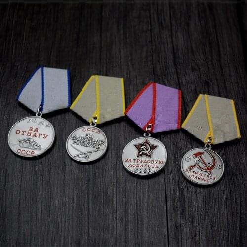 Copy WWII CCCP Soviet Union Red Five Stars Labor Excellence Heroic Medal USSR War Service Brave Russia Metal Badge For Heroism