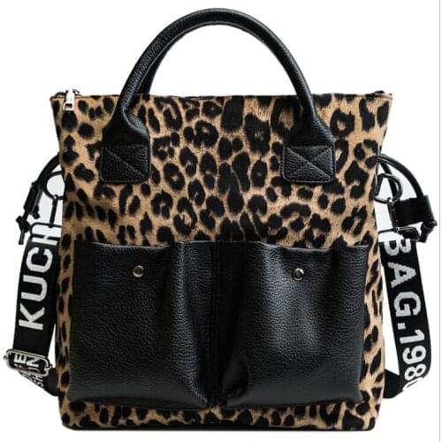 Leopard Femme Handbag High Quality Fashion Large Capacity Retro Crossbody Shoulder Bag