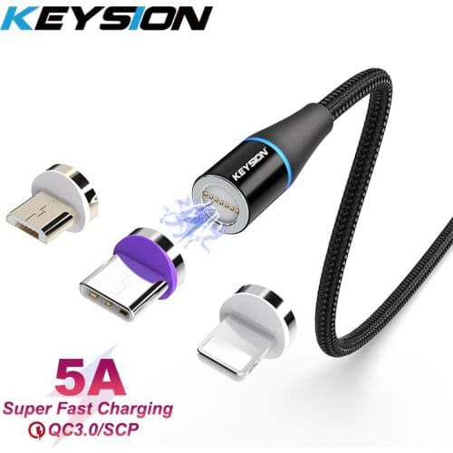KEYSION USB Type-C Fast Charging Magnetic Cable For Xiaomi Mi 9T 9 se A3 redmi note 9S 8 Pro K20 USB C Phone Magnet Charger wire