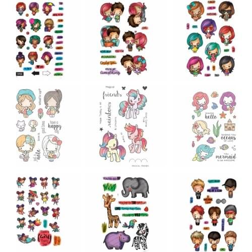 Boys Girls Animal Transparent Clear Silicone Stamp/Seals for DIY Scrapbooking/Photo Album Craft Valentine Decorative Clear Stamp