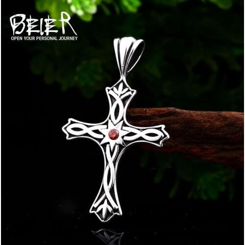 BEIER 316L Stainless Steel Cross Pendant Chain Necklace Skull choker Jewelry for man women dropshipping party gift BP8-463