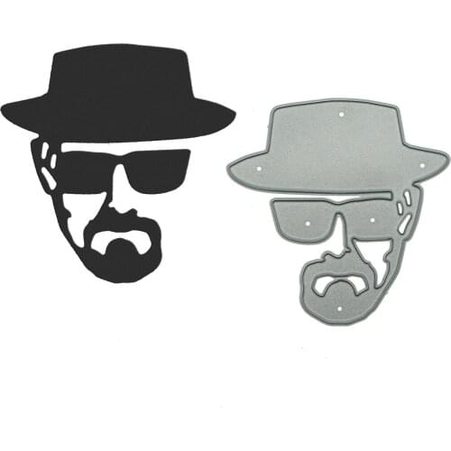 Film Character Man with Hat Sunglasses Pattern Metal Cutting Dies Scrapbooking Card Decorating DIY Paper Craft