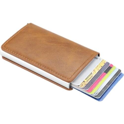 Mens Smart Wallet Business Casual Automatic Pop-up multi-function card holder Rfid Coin Purse Aluminum Alloy Credit Card Holder