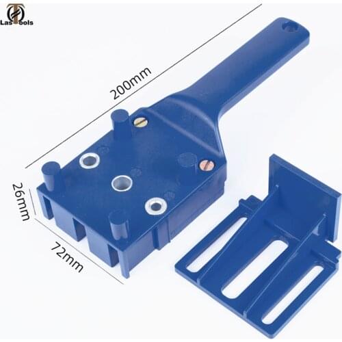 Woodworking Dowel Jig fits 6 8 10mm Drill Bits Wood Drilling Doweling Hole Saw Tools Handheld Drill Guide with Metal Sleeve