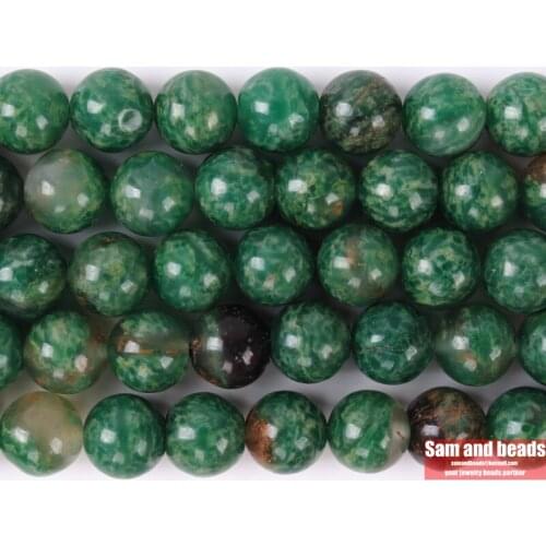Natural stone African green stone round loose beads For Jewelry Making DIY Bracelet Necklace AGL30