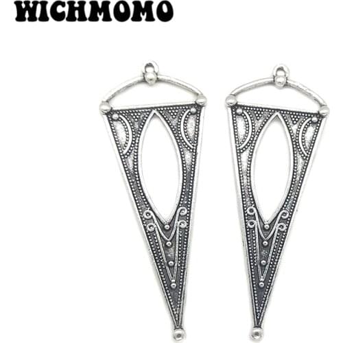 New 67*25mm 2pieces/bag Cute Romantic Large Pointed Cone Zinc Alloy Charms Pendants Diy Necklaces Bracelets Accessories