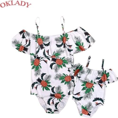 OKLADY Baby Girls Bikini One Piece Newborn Girl Swimsuit Toddler Swimwear Pineapple Printed Swimwear Children Bathing Suit 6M-3T