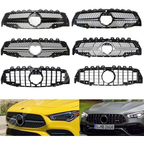 Front Racing Grille Car Upper Bumper Billet Facelift Grill Fit For Mercedes-Benz W118 CLA Class 2020 2021 AMG GTR Diamond