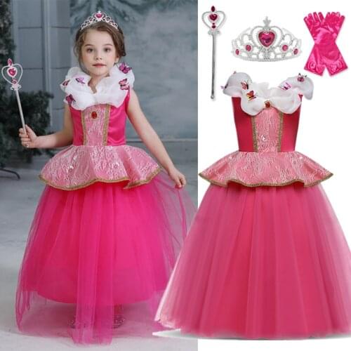 Girls Princess Dress Summer Kids Christmas Halloween Party Cosplay Costume Children Carnival Disguise Fancy Dress Up