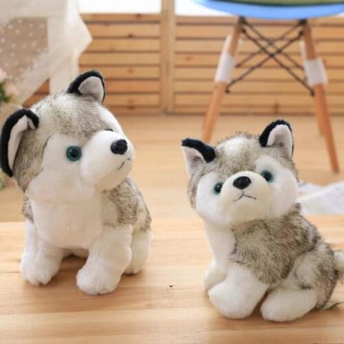 25-30cm Simulation Husky Plush Doll Toy PP Cotton Stuffed Dog Plush Doll Decoration Fluffy Childrens Birthday Gifts