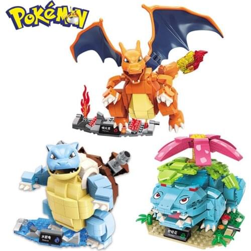 Pokemon Blastoise Charizard Venusaur Charizard Gyarados Animal Snorlax Jigglypuff Anime Action Figure Building Model Toys Gift