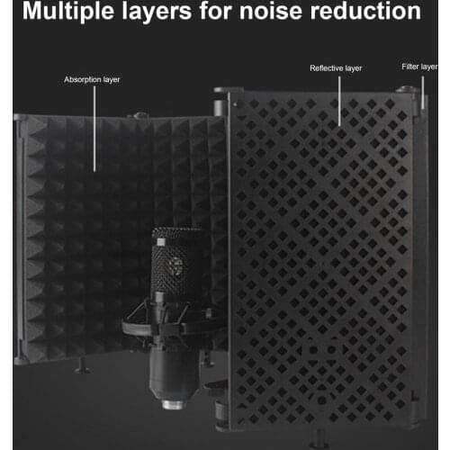 Portable Microphone Isolation Cover Microphone Isolation Shield Broadcast Noise Reduction Equipment Microphone Isolation Cover