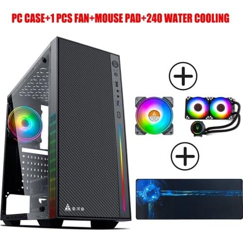 Heat Dissipation Large Side Penetration Computer Case Mid-Tower Mini Desktop Mainframe Support ATX/MATX PC Case