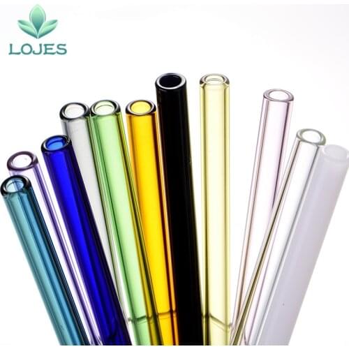 10pc Handmade Glass Straw With 2Pcs Cleaning Brush ECO-friendly Household Glass Straight Pipet Tubularis Snore Piece Tube