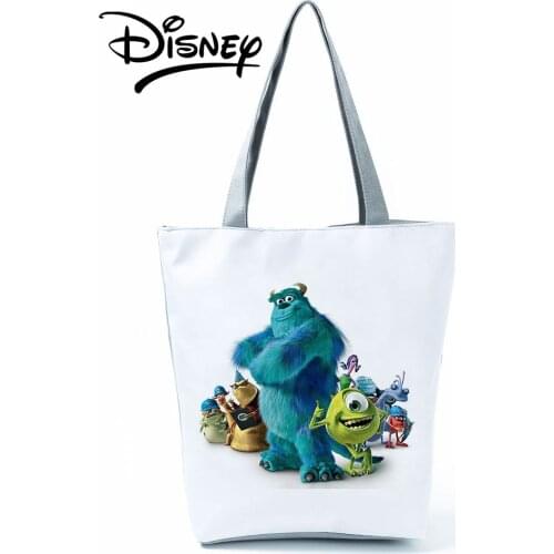 Disney Monsters University Handbags Cartoon High Capacity Eco Reusable Shoppaing Bag Unique Fashion Lady Travel Beach Tote Bag