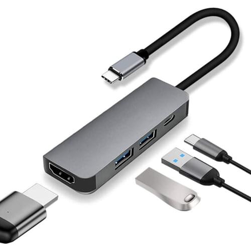 USB C Hub Type-C to HDMI-compatible 100M Adapter OTG 4/5/6/7 Ports Dock Splitter Box USB Hub for Macbook Pro/Air M1 2021 Type-C