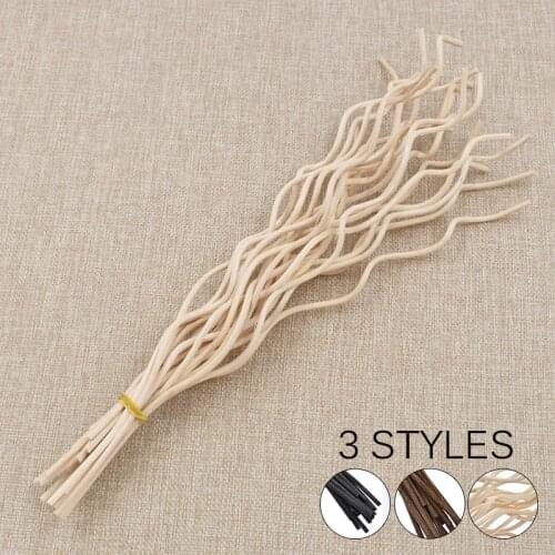 20pcs Wavy Rattan Reed Fragrance Diffuser Replacement Rattan Incense Refill Sticks Bathrooms Home Fragrances Diffuser Accessory