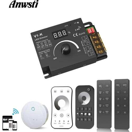 12V Rotary LED Dimmer Wifi RF 2.4G Wireless Remote Control DC 24V Smart PWM Knob Dimmer Switch for Single Color LED Strip Light