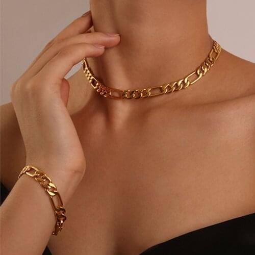 2021 Trend Brass Plating Pandora Girl Cool Shiny Figaro White Collar Chain Jewelry Simple Charm Necklace Bracelet Female