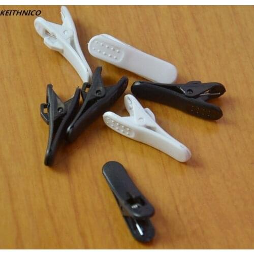 40Pcs/Lot Earphone Cable Cord Clip Clamps Headphone Headset Collar Clamp Wire Clip Nip Holder Black/White