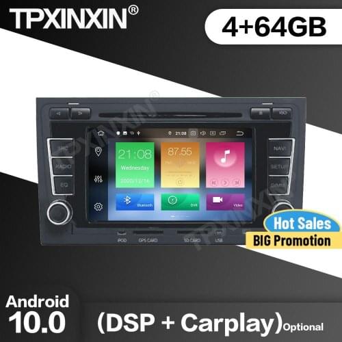 64G Car Radio 2 DIN Stereo Receiver Android For AUDI A4 2002 2003 2004 2005 2006 2007 GPS NAVIGATION Multimedia Player Head Unit