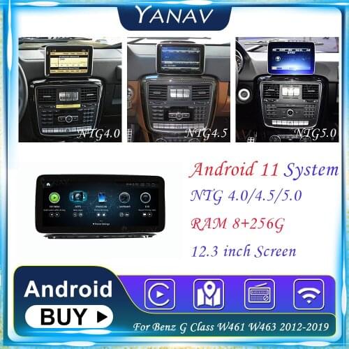 8+256G Car Radio Android 2Din For Mercedes Benz G Class W461 W463 2012-2019 GPS Navigation Stereo Receiver Multimedia MP3 Player