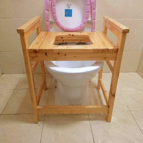 Household non slip pregnant women toilet chair solid wood mobile elderly shower stool multi-functional waterproof bath seat
