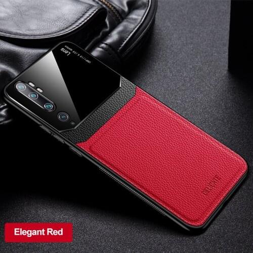 For Xiaomi Note 10 Case PU Leather Plexiglass Silicone Shockproof Bumper Phone Cases Xiomi Note 10Pro case