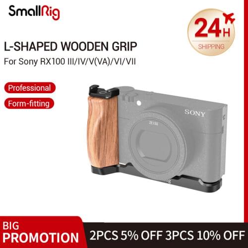 SmallRig RX100 VII L-Shaped Wooden Grip for Sony RX100 III/IV/V(VA)/VI/VII w/ Cold Shoe for Microphone DIY Vlog Vlogging 2438