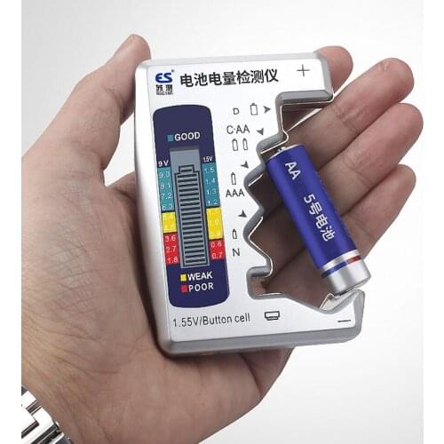 Battery Power Detector Dry Battery Voltage Tester AAA/AA Capacity Digital Display