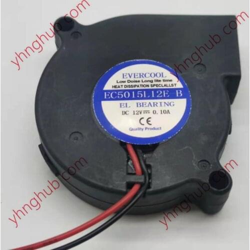 EverCool EC5015L12E-B DC 12V 0.10A 50x50x15mm 2-Wire Server Blower Fan