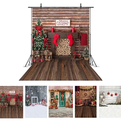 Christmas backdrop Wood Floor Photography Backdrops Decoration Birthday Party Fotografia Photo Backgrounds Christmas fireplace
