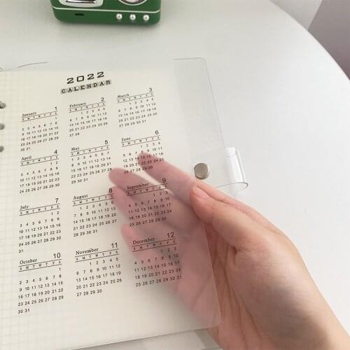 2022 A5 A6 Calendar DIY 6Holes Loose Leaf Diary Planner Divider Index Sheet Binder Category Planner Filofax Inner Clip