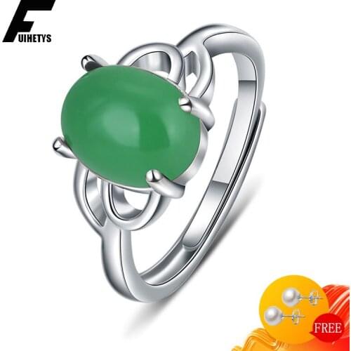 Bali Jelry Retro Rings Women Silver 925 Jewelry Oval Emerald Ruby Gemstone Open Ring Accessories Wedding Engagement Dropshipping