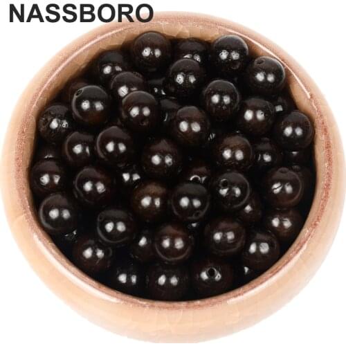 Natural Black Wooden Beads 6mm 8mm Round Wood Spacer Beads For Craft DIY Jewelry Making Bracelet Necklace Supplier Ball Wholsale